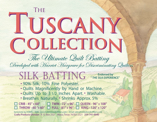 Hobbs Tuscany Silk Batting 60" x 60" Throw Size