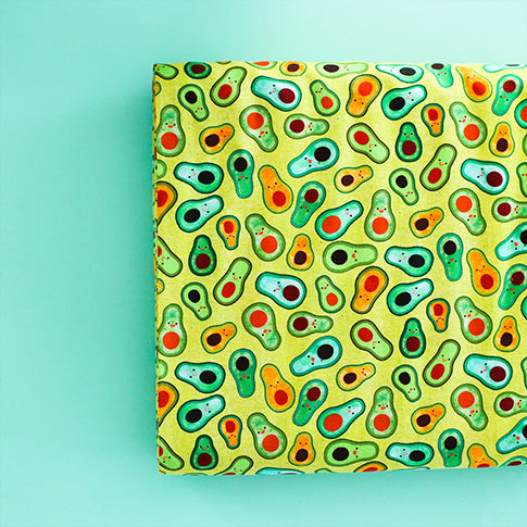Avocados - Chili Smiles - Black - Ann Kelle - Digital Print - Cotton Fabric