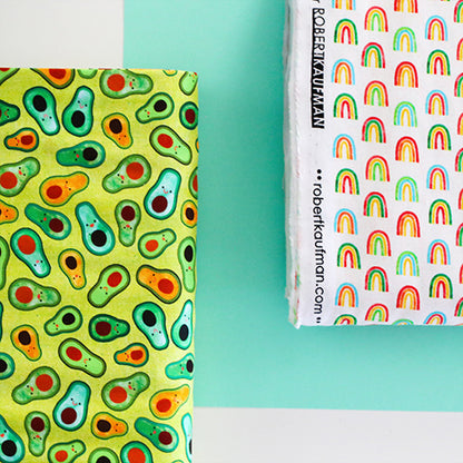 Avocados - Chili Smiles - Black - Ann Kelle - Digital Print - Cotton Fabric