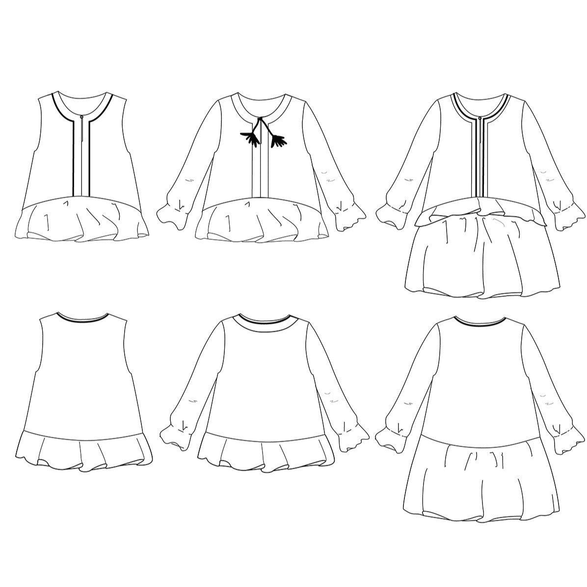 Ikatee - LILAS TRIO, Shirt, Top & Dress - Kids 3/12 - Paper Sewing Pattern