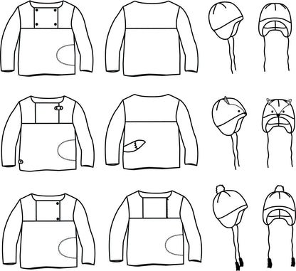 Ikatee - HUGO sweatshirt + hat set - Baby 6M/4Y - Paper Sewing Pattern