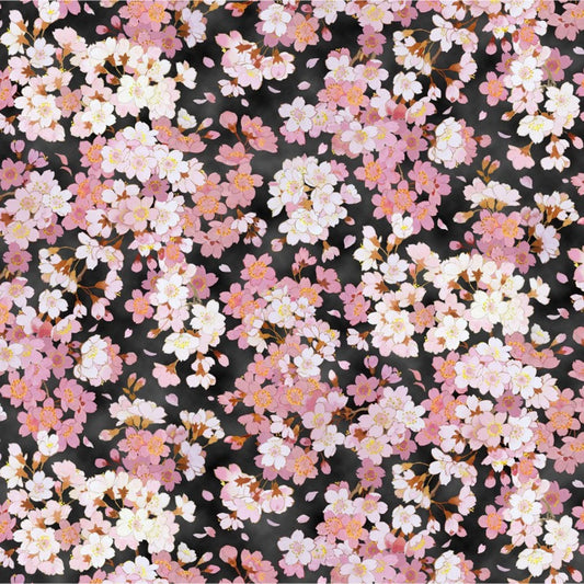 Geiko - Packed Floral Black by Haruyo Morita - Elizabeth’s Studio