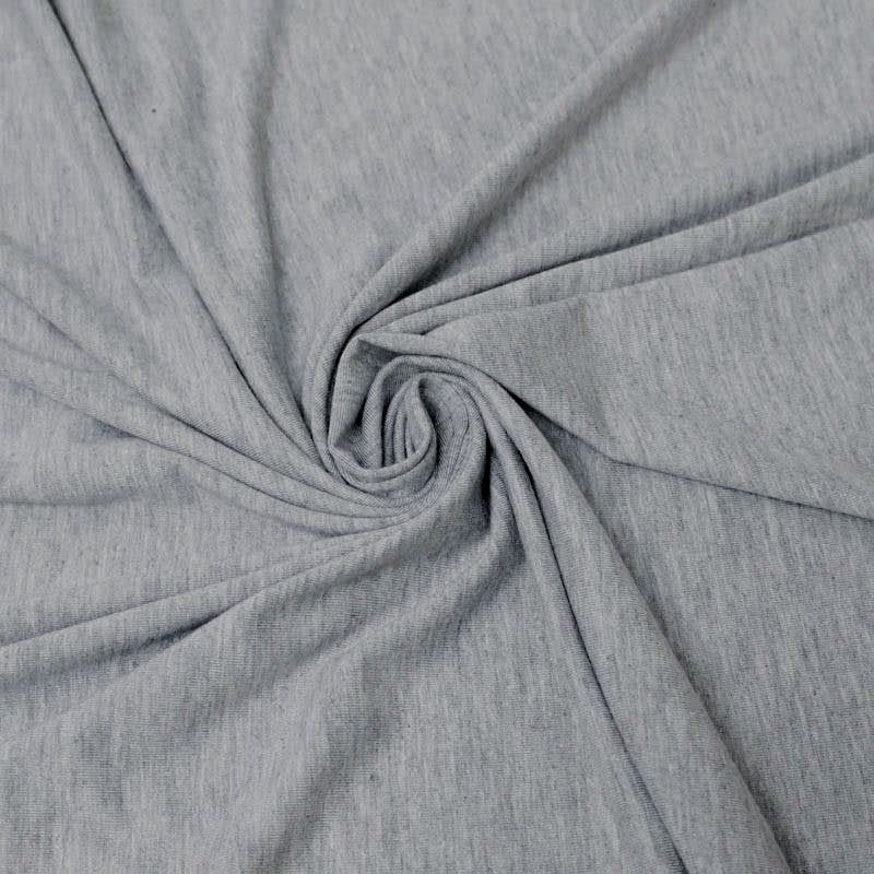 Bamboo/Cotton Stretch Jersey - Light Heathered Grey